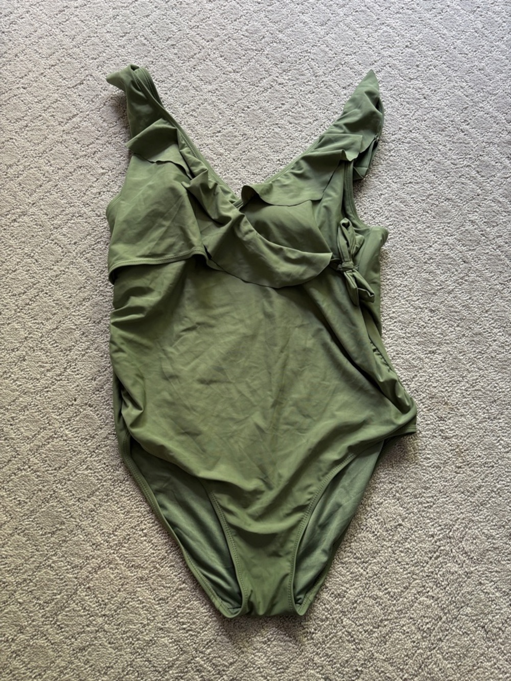 Kindred Bravely Green Ruffle One-Piece Nursing Swimsuit